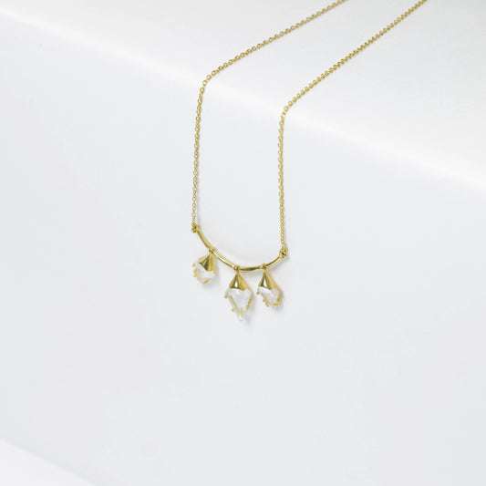 Triple Cut Quartz Necklace