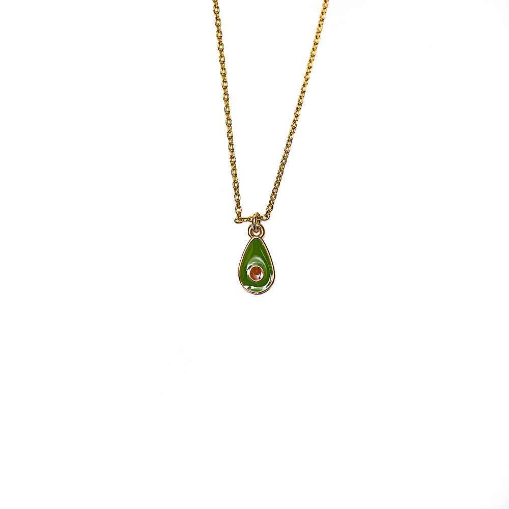 Avocado Necklace in 18k gold plated brass by Made Design Jewelry
