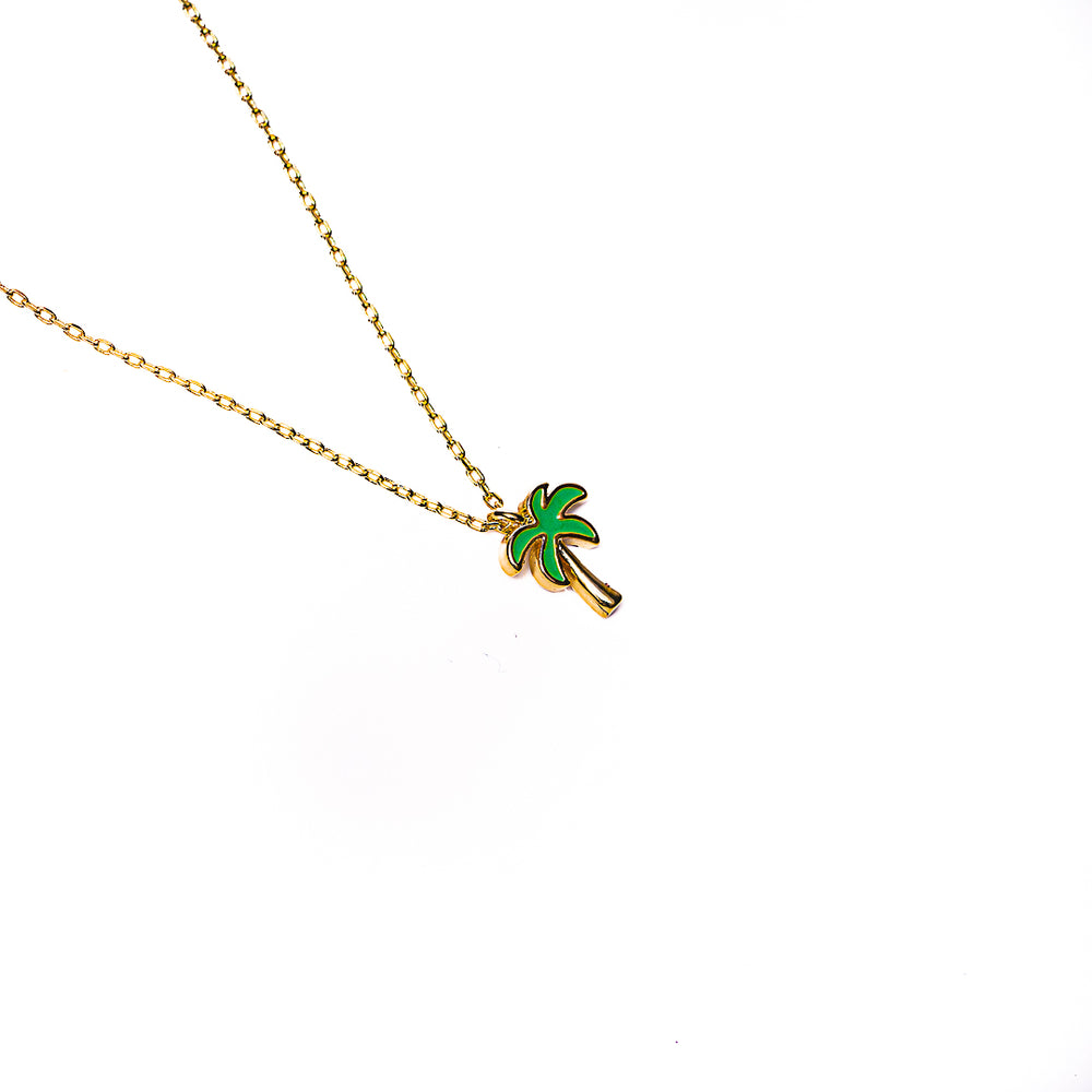 Palm Tree Necklace in 18k gold plated brass – view 2