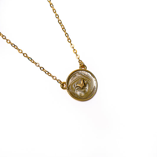 Butterfly Disc Necklace