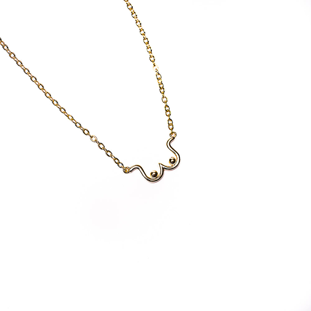 Boob Necklace in 18k gold plated brass – view 2