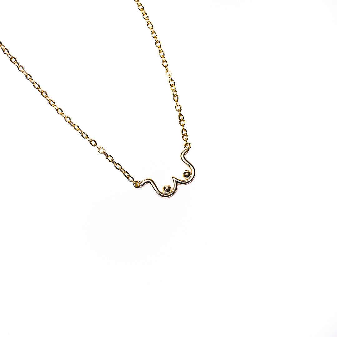 Boob Necklace in 18k gold plated brass – view 2
