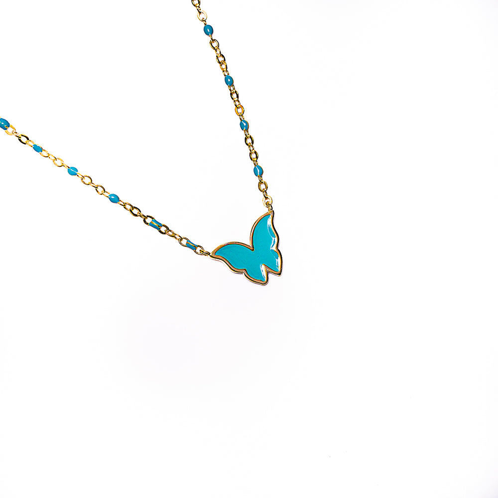 Butterfly Bead Necklace in 18k gold plated brass – view 2