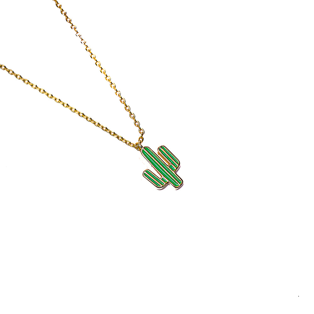 Cactus Pendant in 18k gold plated brass – view 2