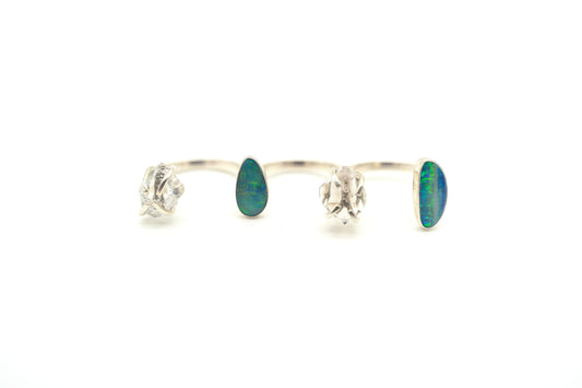 Three-Finger Ring with Four Stones
