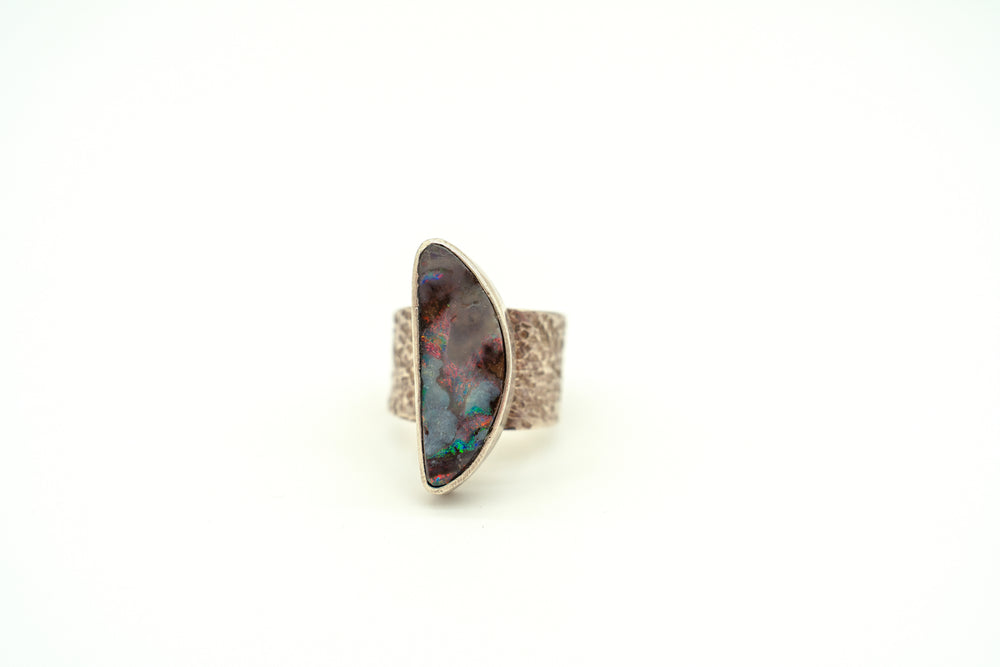One of One Boulder Opal Ring