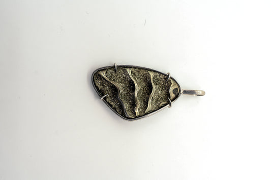 Fossilized Pyrite pendant