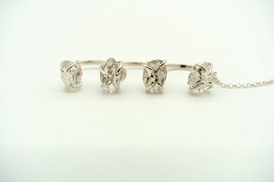Four-Finger Herkimer Diamond Ring