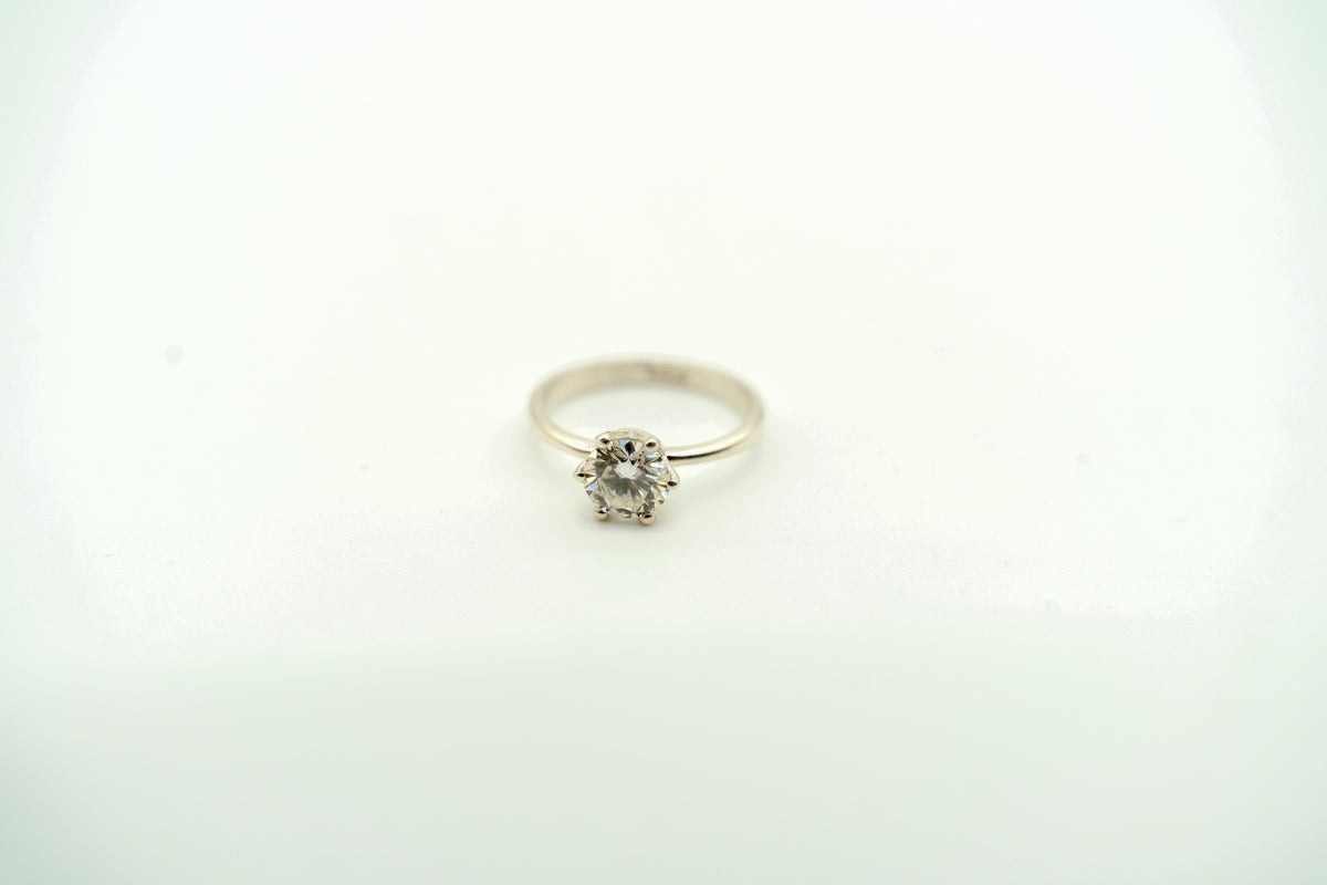 Moissanite Solitaire Ring, 1ct in sterling silver by Made Design Jewelry