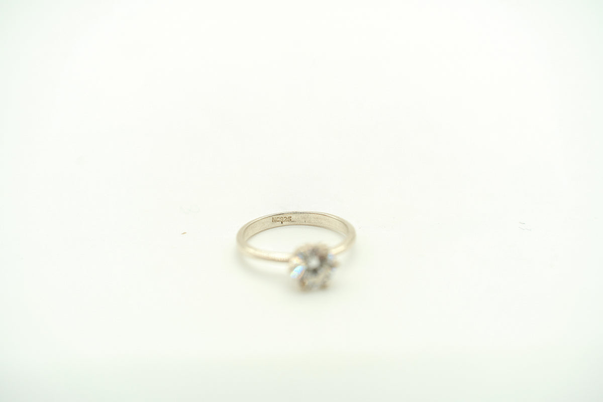 Moissanite Solitaire Ring, 1ct in sterling silver – view 2