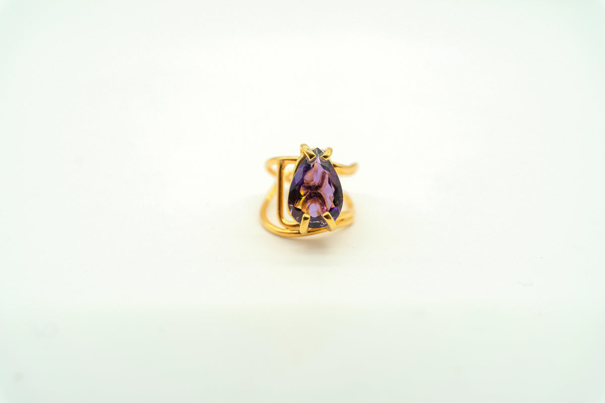 Raw Amethyst Point Ring, 18K Vermeil by Made Design Jewelry
