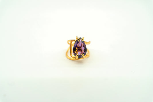 Amethyst Crystal Ring with 18K Vermeil