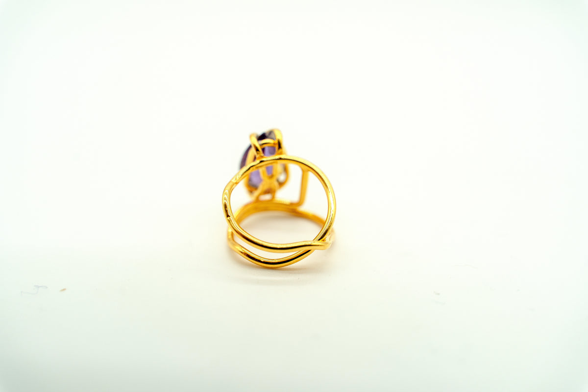 Raw Amethyst Point Ring, 18K Vermeil – view 4