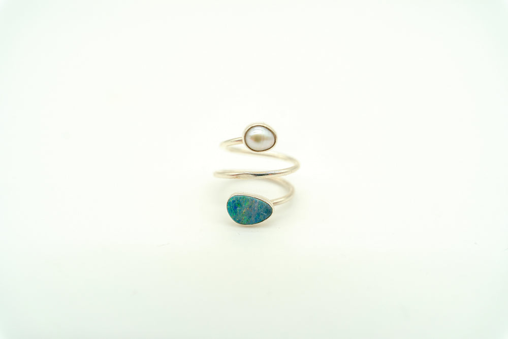 Australian Opal Spiral Ring — 2025