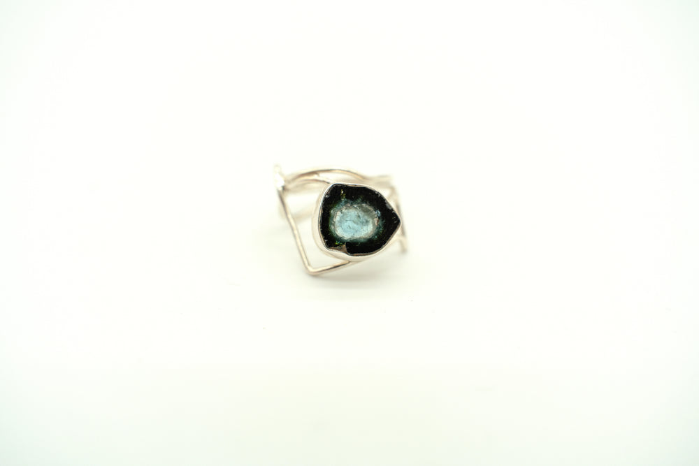 Raw Green Tourmaline Wrapped Ring — 2025