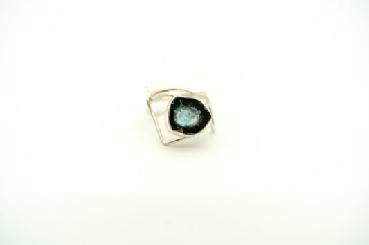 Green Tourmaline Wire Wrap Ring