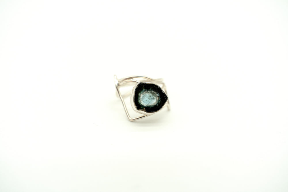 Raw Green Tourmaline Wrapped Ring — 2025