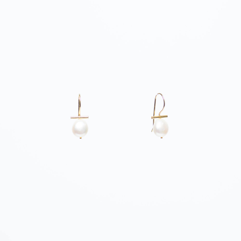 Bar & Pearl Drop Earrings