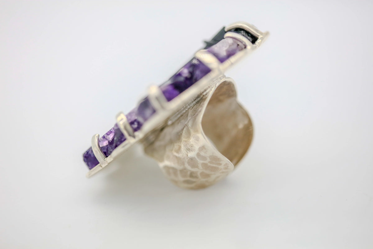 Amethyst & Black Tourmaline One of One Ring – view 3