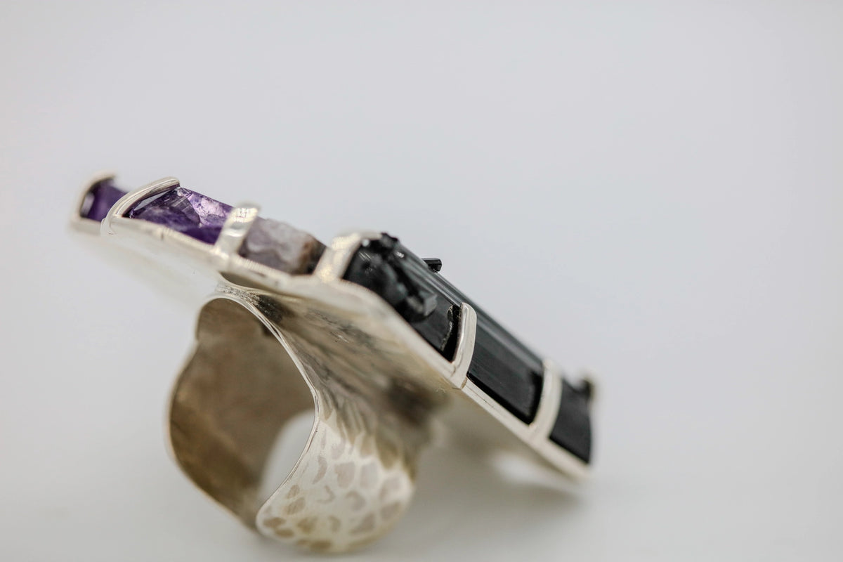 Amethyst & Black Tourmaline One of One Ring – view 4