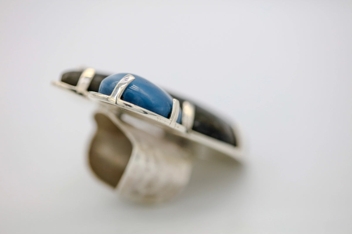 Labradorite & Swedish Blue One of One Ring – view 3