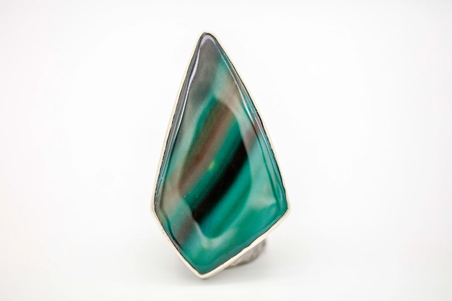 Moss Agate & Peruvian Opal One of One Ring by Made Design Jewelry