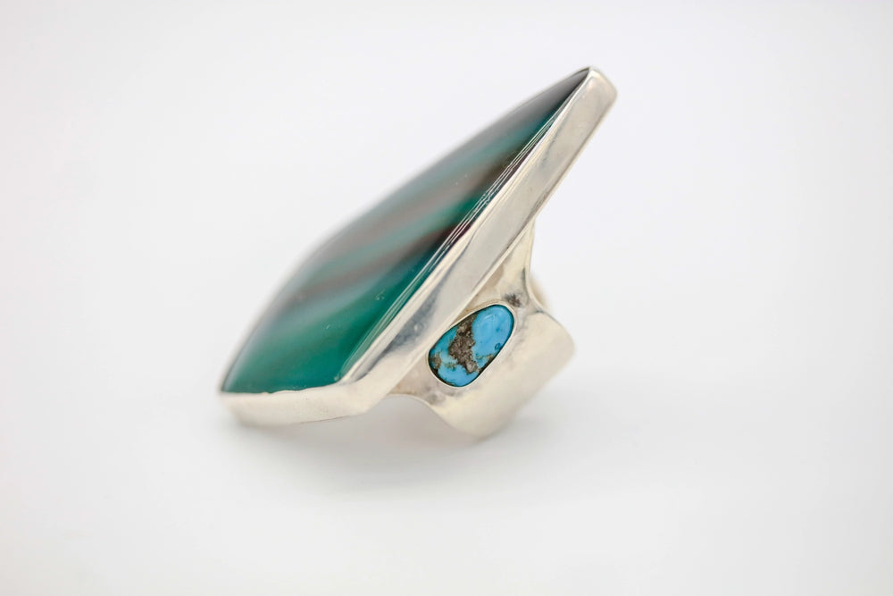 Moss Agate & Peruvian Opal One of One Ring – view 2