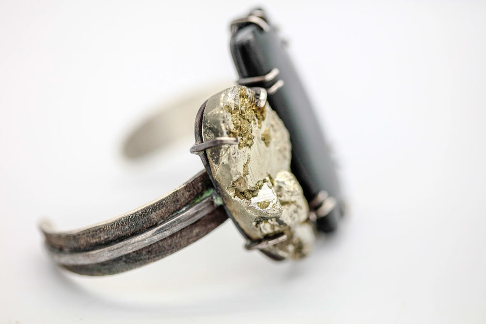 Pyrite & Black Onyx One of One Ring – view 2