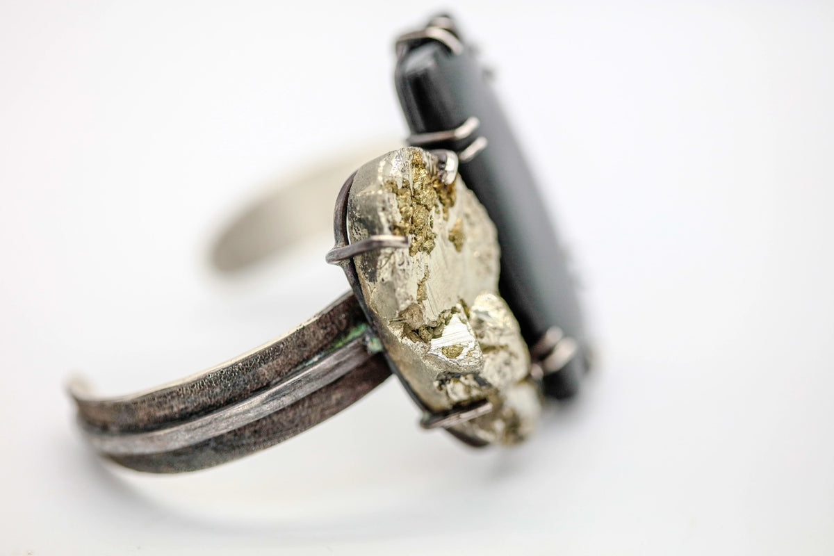 Pyrite & Black Onyx One of One Ring – view 2