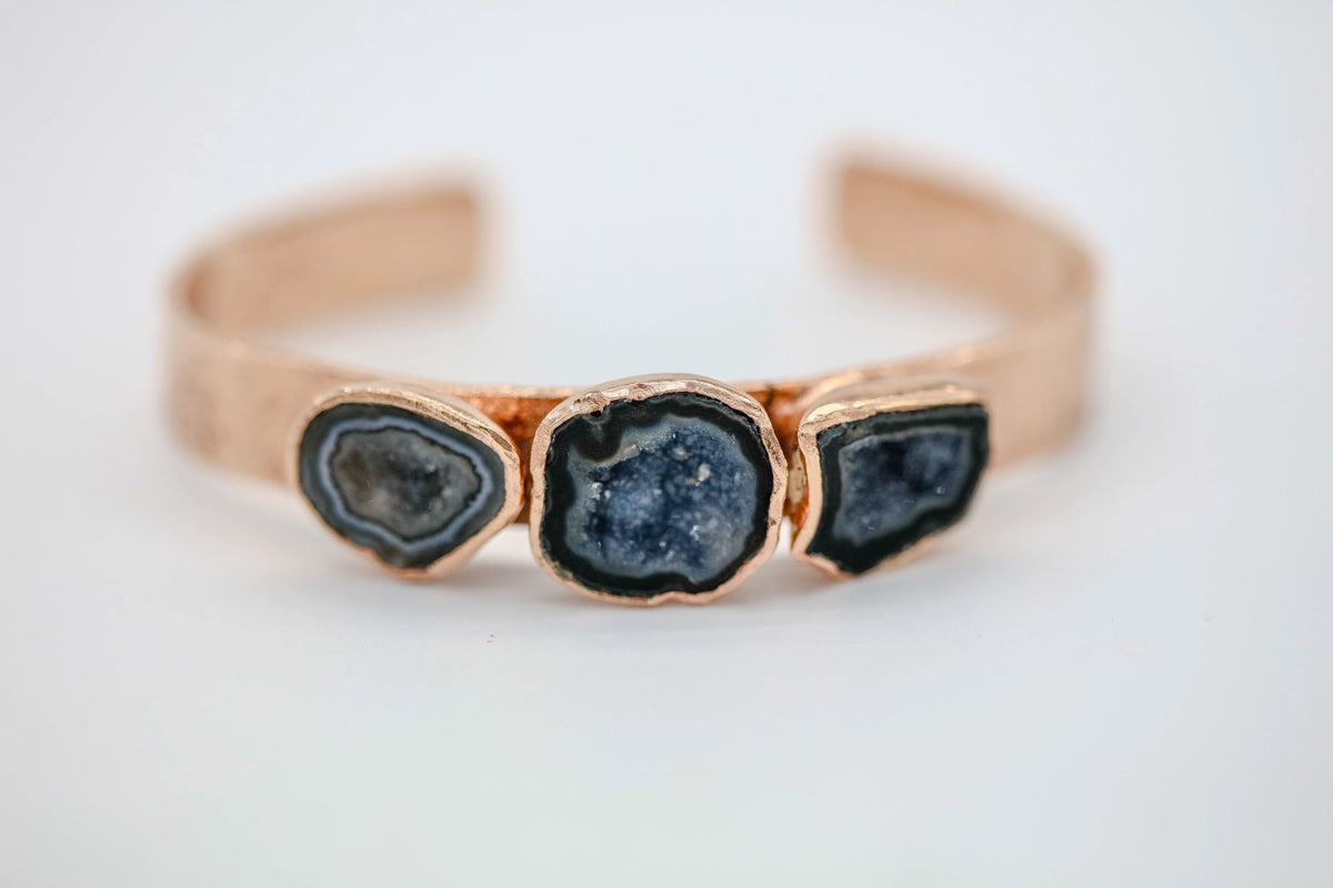 Triple Geode One of One Cuff by Made Design Jewelry