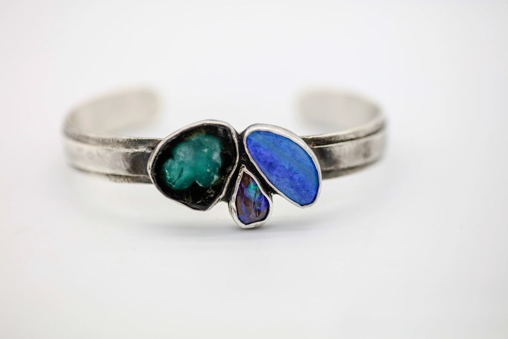 Three-Stone Geode One of One Cuff by Made Design Jewelry