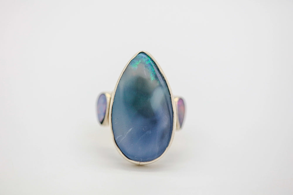 Australian Boulder Opal Teardrop One of One Ring by Made Design Jewelry