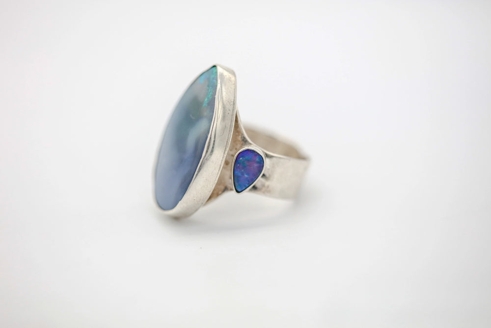 Australian Boulder Opal Teardrop One of One Ring – view 2