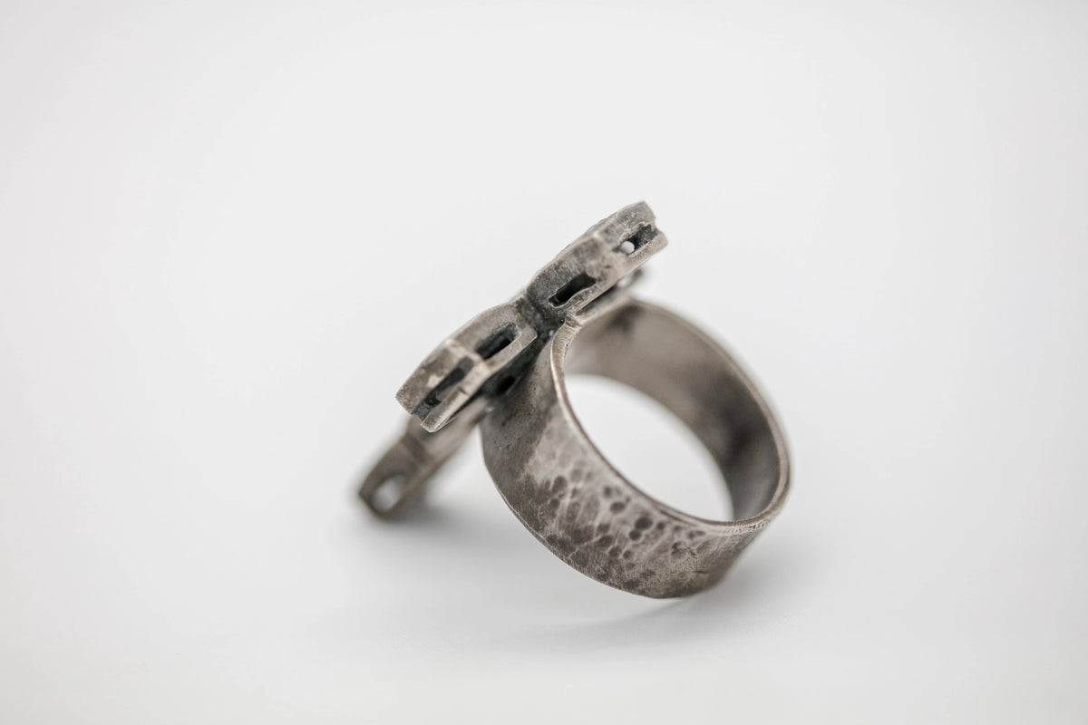Natural Diamond Slice Cross Ring in Gold Vermeil – view 2