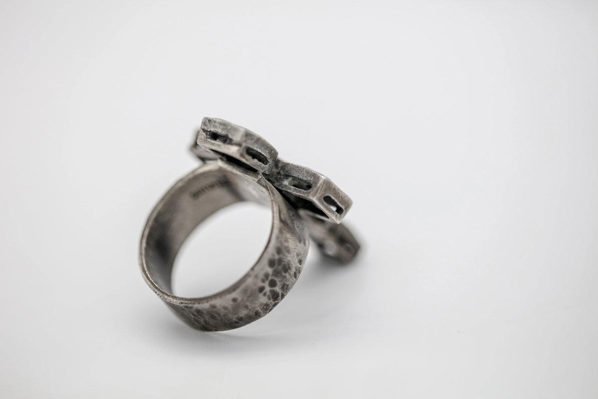 Natural Diamond Slice Cross Ring in Gold Vermeil – view 5