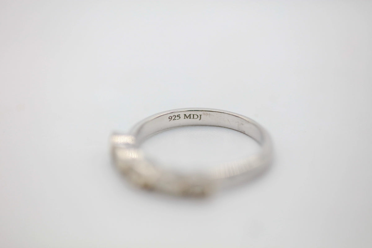 Natural Diamond Slice Five-Stone Band in Sterling Silver – view 2