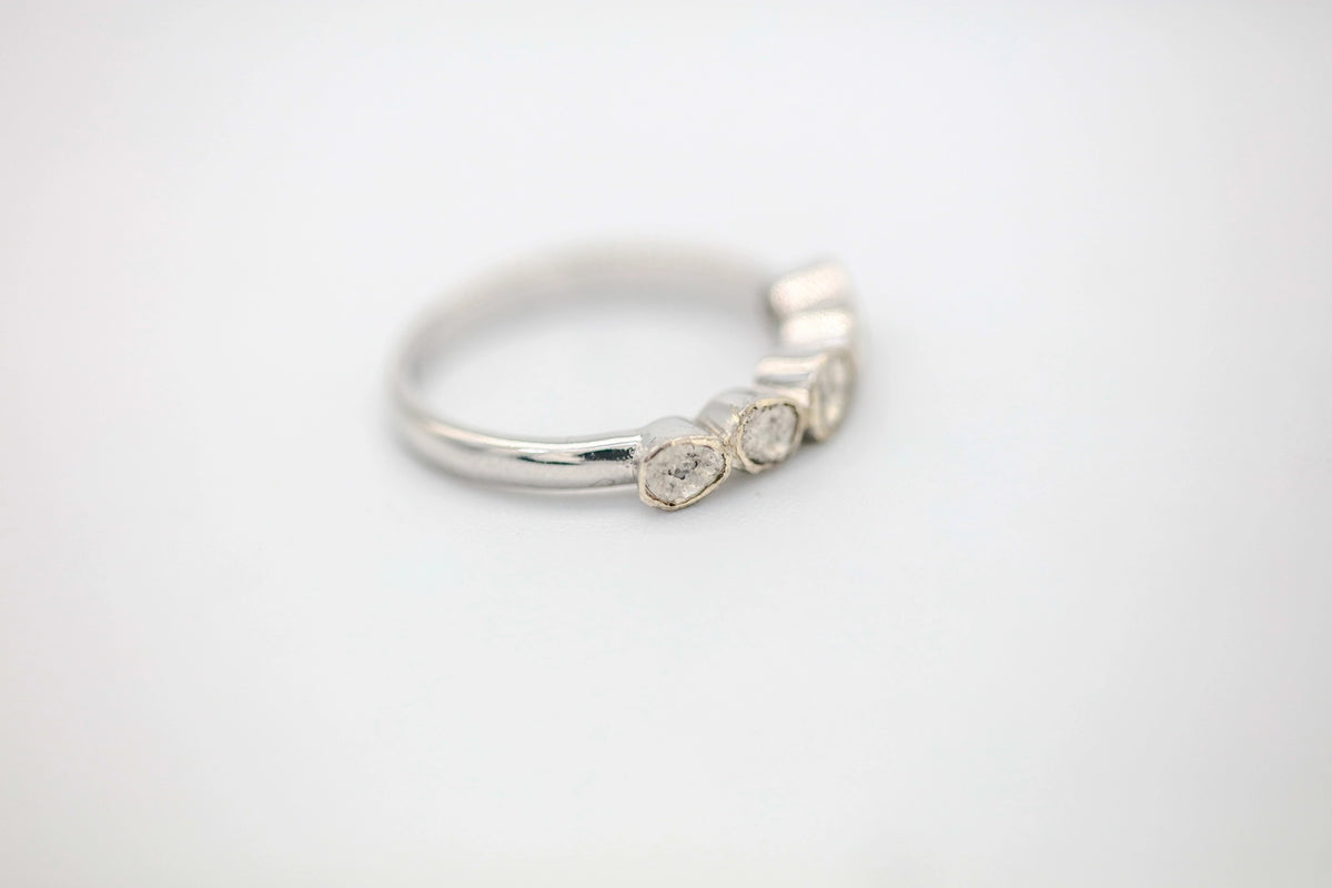 Natural Diamond Slice Five-Stone Band in Sterling Silver – view 5