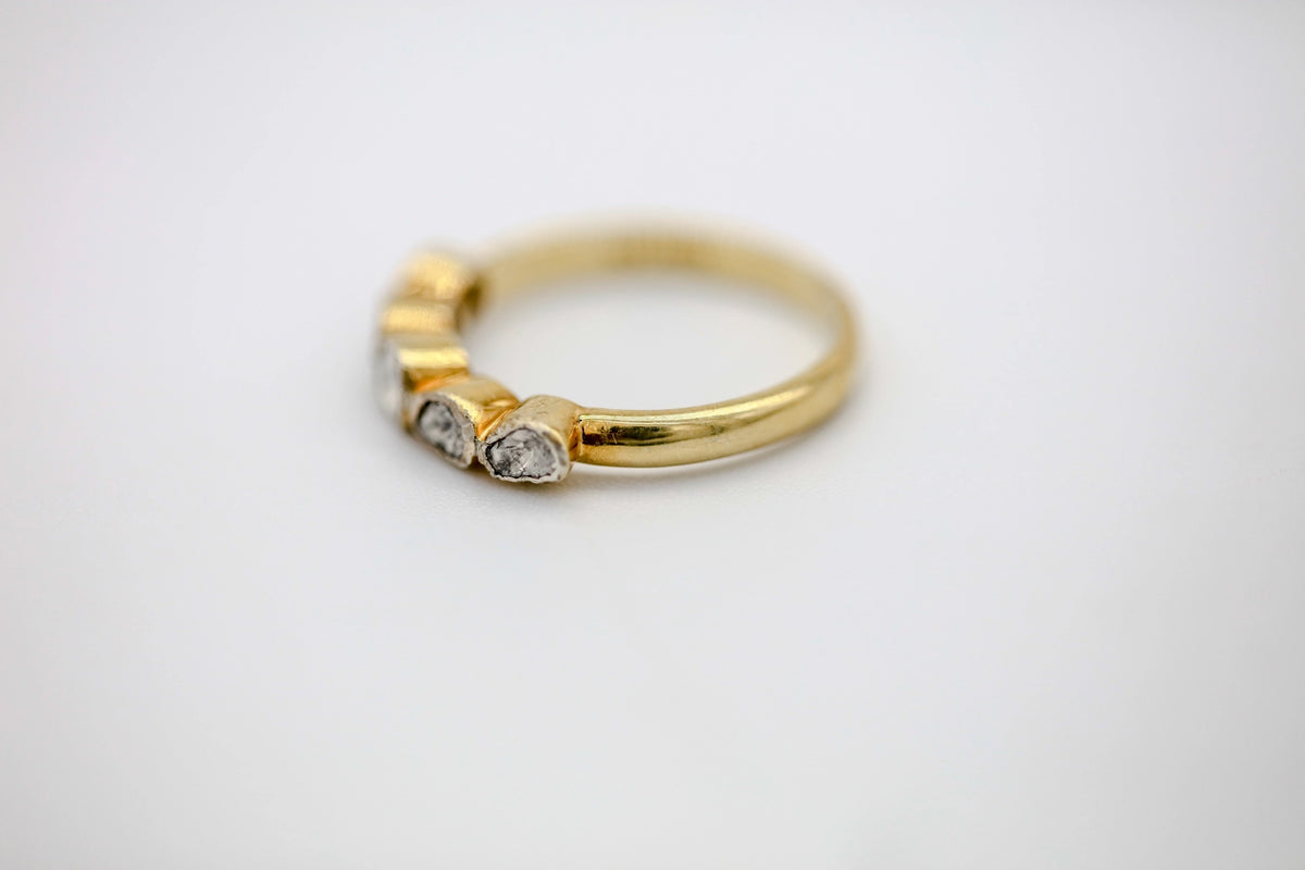 Natural Diamond Slice Five-Stone Band in Gold Vermeil – view 3