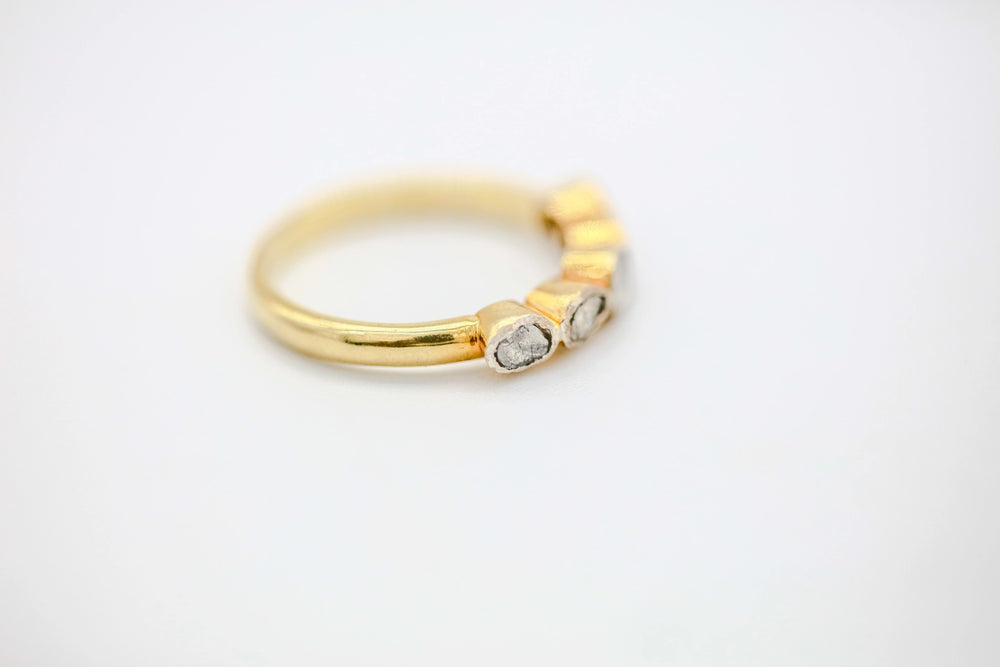 Natural Diamond Slice Five-Stone Band in Gold Vermeil – view 2