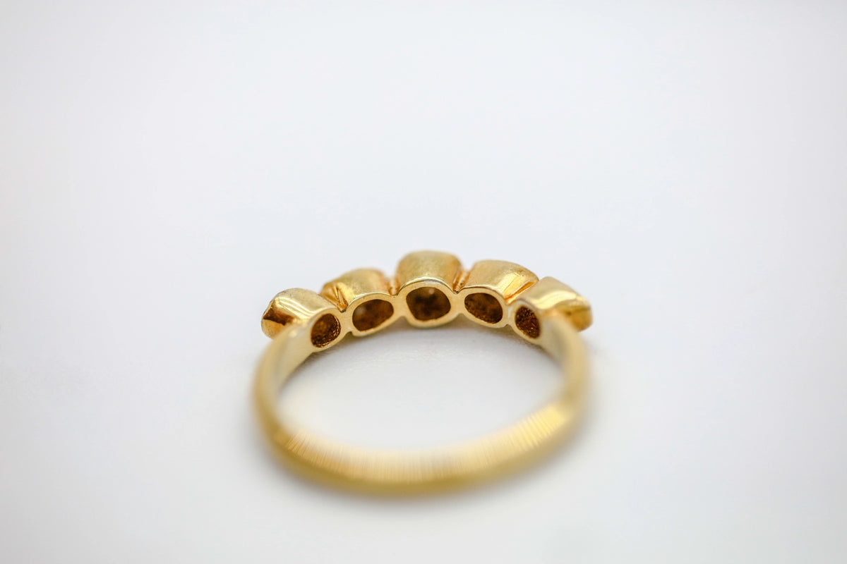 Natural Diamond Slice Five-Stone Band in Gold Vermeil – view 7