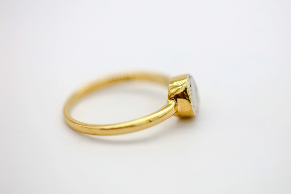 Natural Diamond Slice Solitaire Ring in Gold Vermeil – view 4