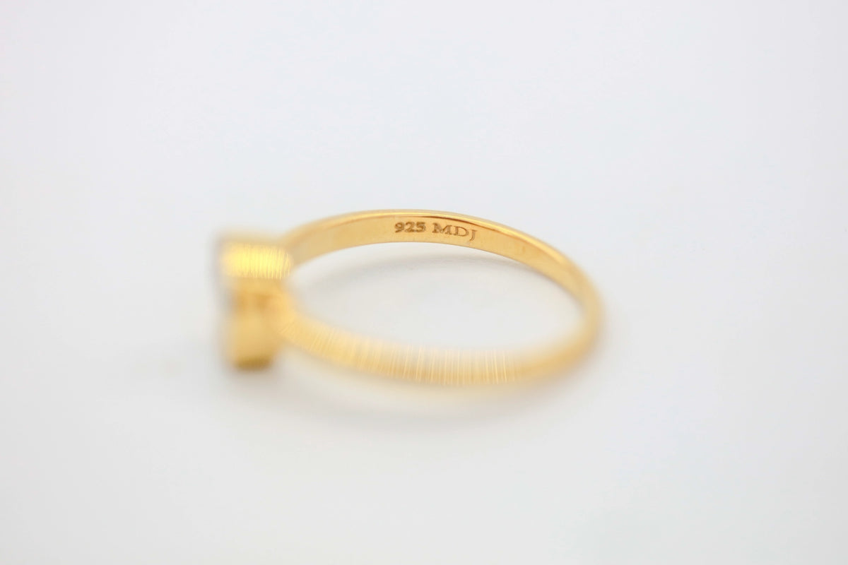 Natural Diamond Slice Solitaire Ring in Gold Vermeil – view 5