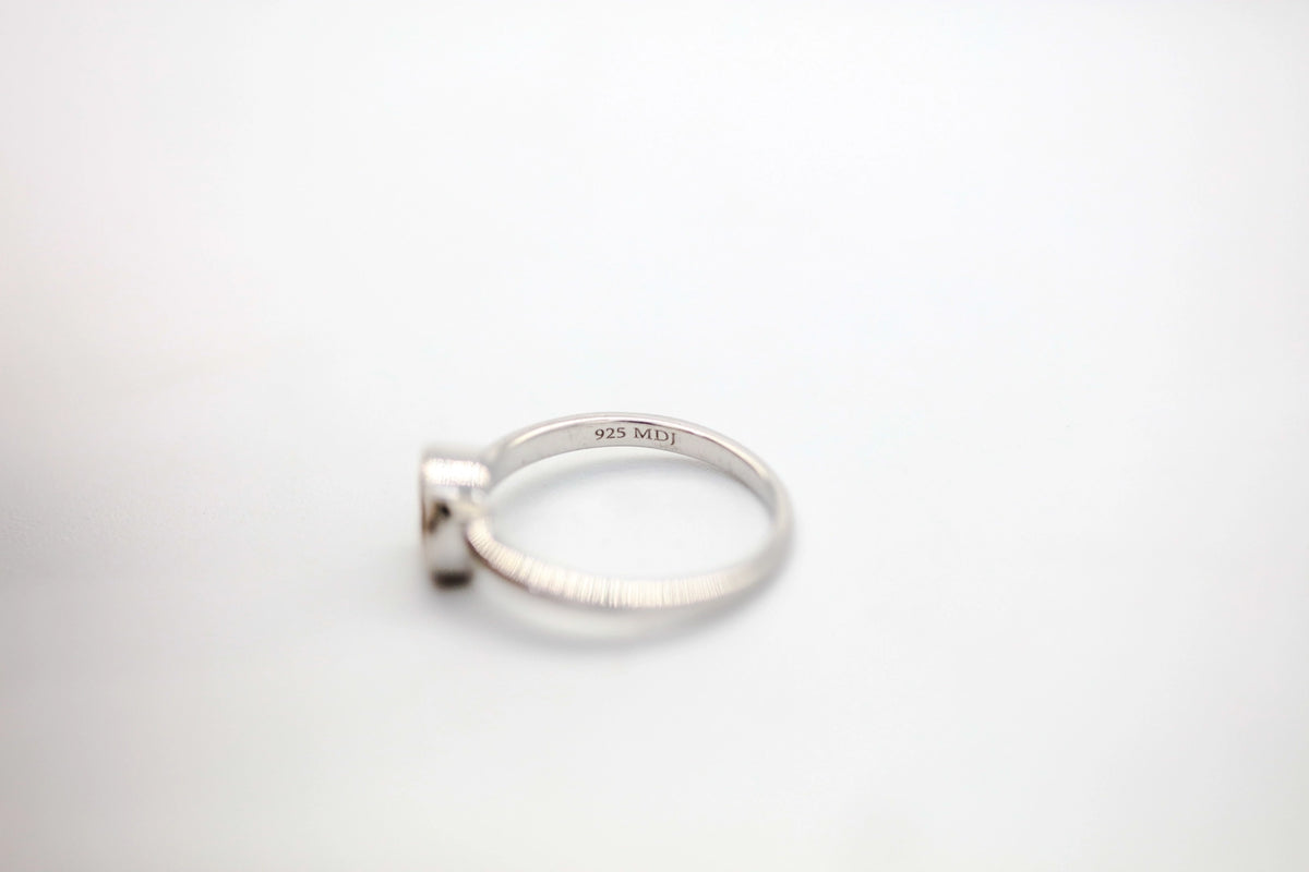 Natural Diamond Slice Solitaire Ring in Sterling Silver – view 3