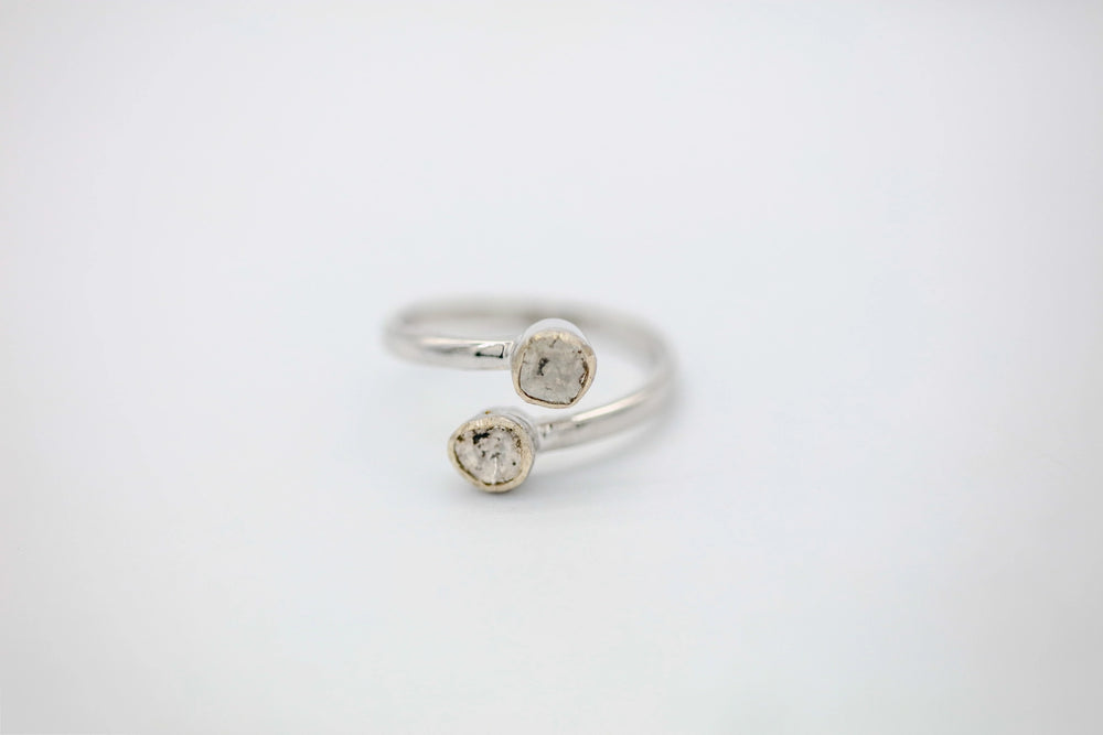 Natural Diamond Slice Infinity Ring in Sterling Silver by Made Design Jewelry