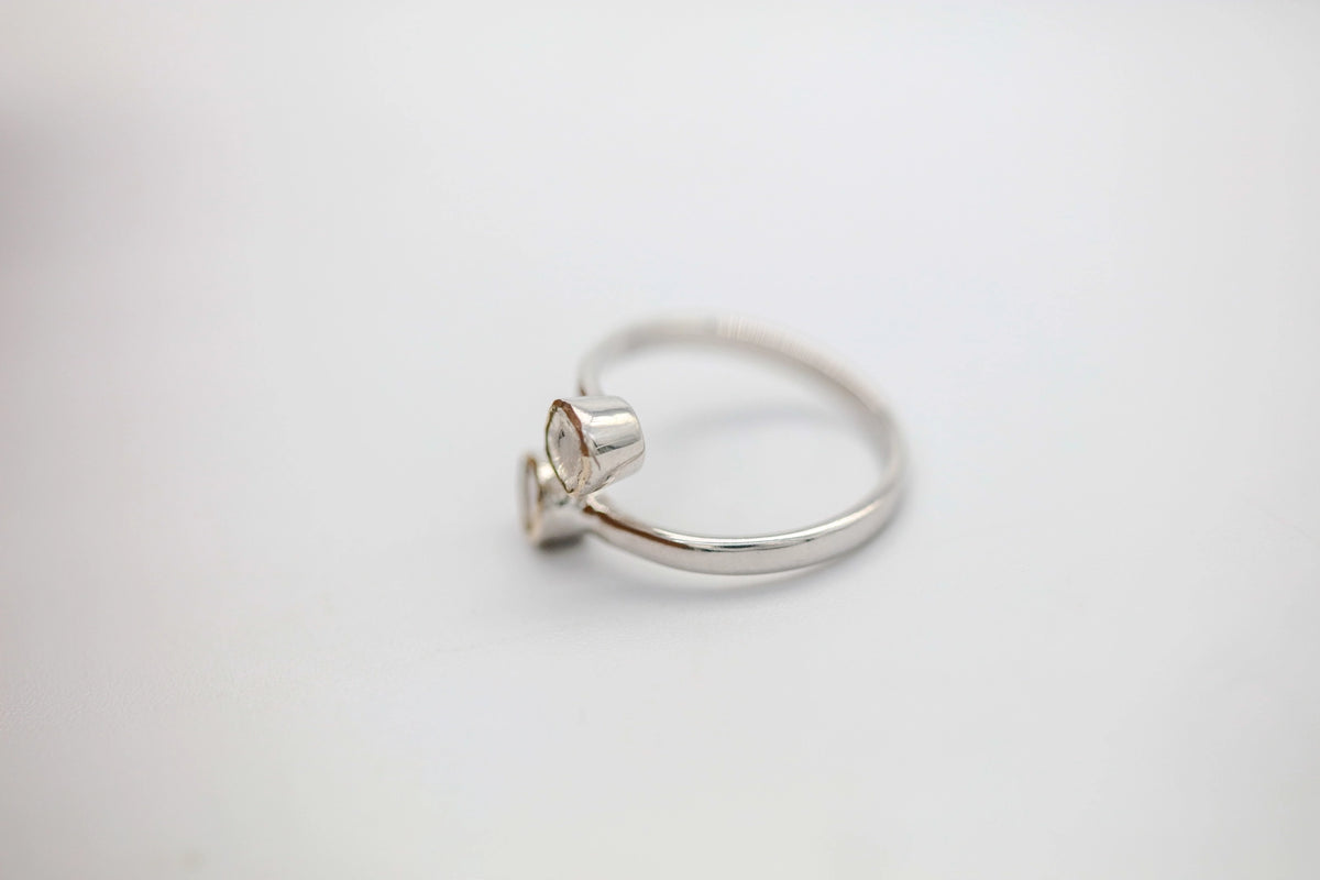 Natural Diamond Slice Infinity Ring in Sterling Silver – view 3