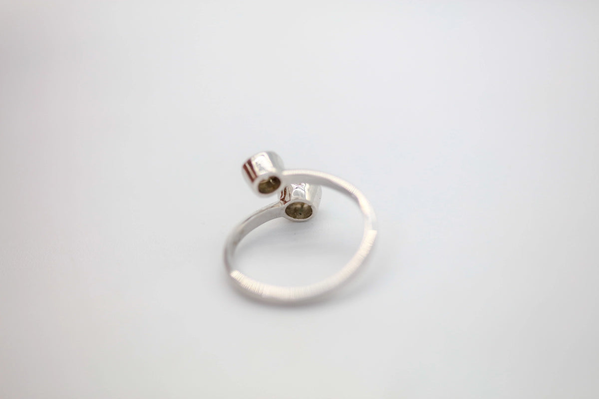 Natural Diamond Slice Infinity Ring in Sterling Silver – view 4
