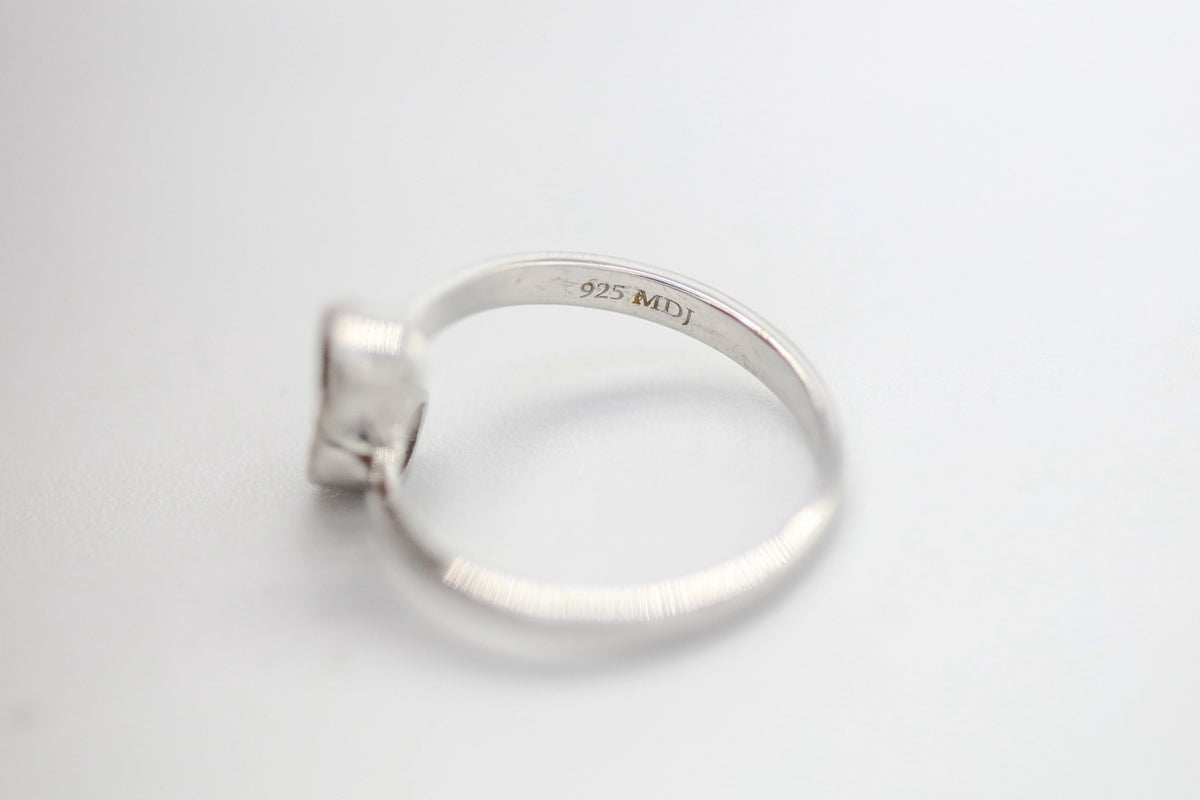 Natural Diamond Slice Solitaire Ring in Sterling Silver – view 4
