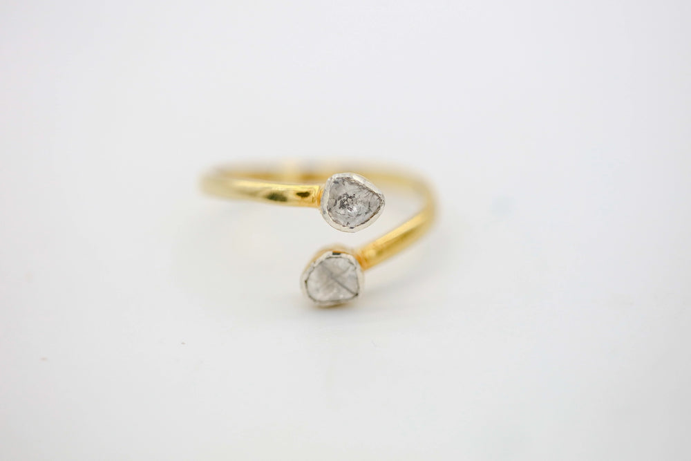 Natural Diamond Slice Infinity Ring in Gold Vermeil by Made Design Jewelry