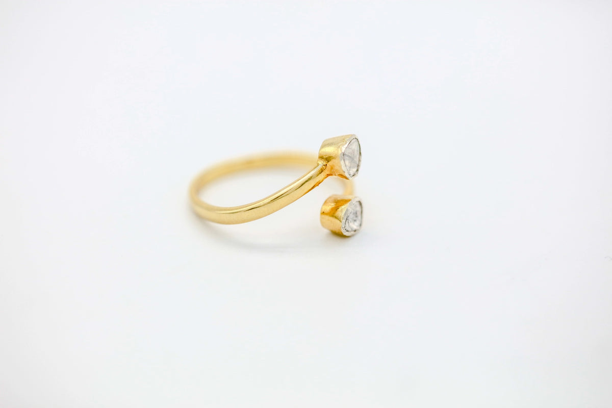 Natural Diamond Slice Infinity Ring in Gold Vermeil – view 2