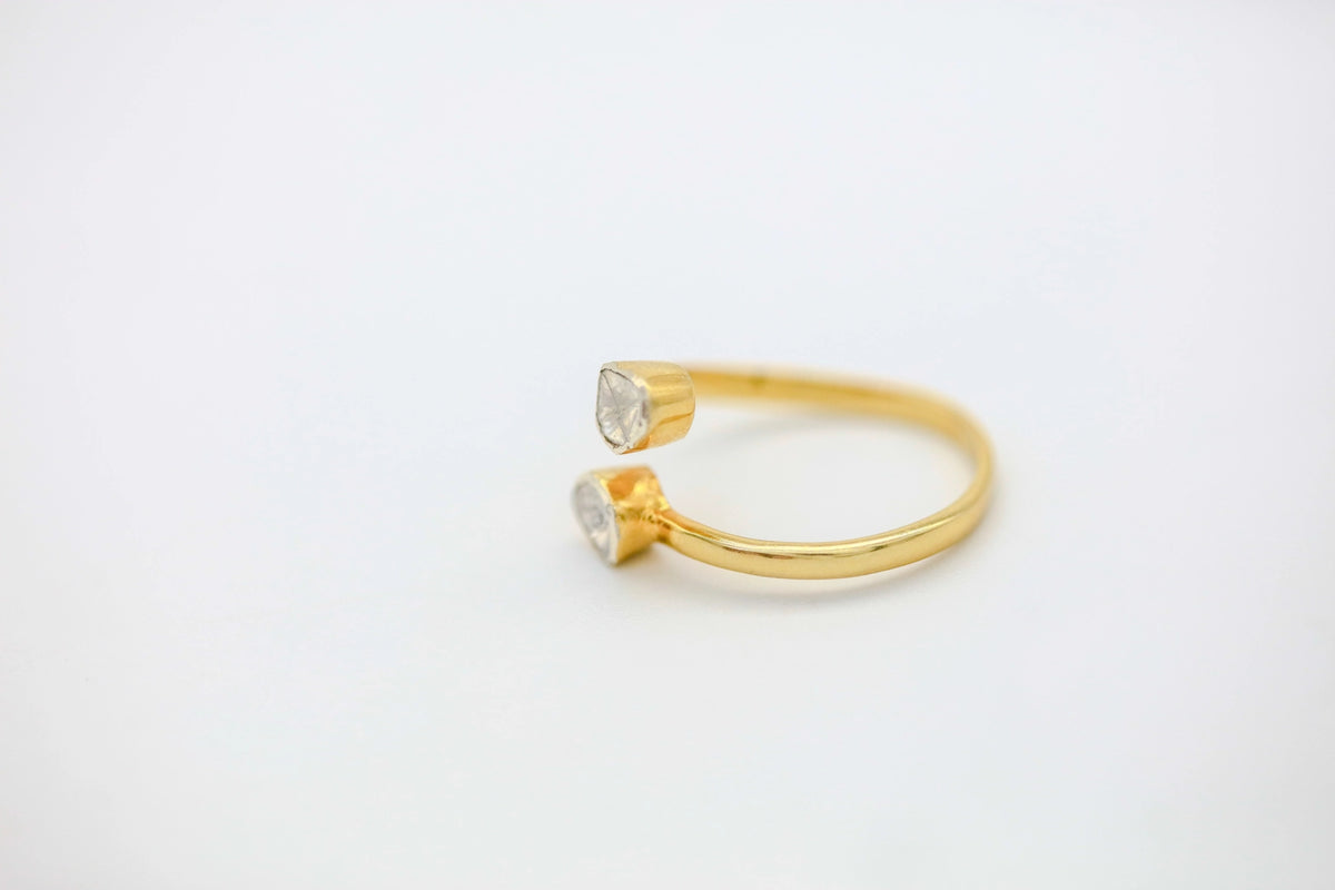 Natural Diamond Slice Infinity Ring in Gold Vermeil – view 3